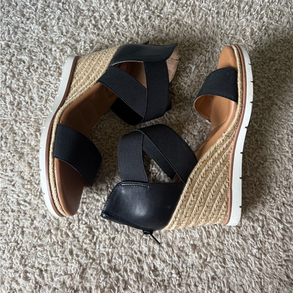 Joie Stylish Black Wedge Sandals - Picture 2 of 9